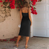 Scarlett Ribbed Knit Midi Dress - Black Ins Street